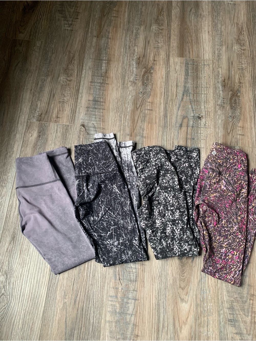 Women's Printed and Solid Active Leggings - Purple, Black, Gray, Multicolor